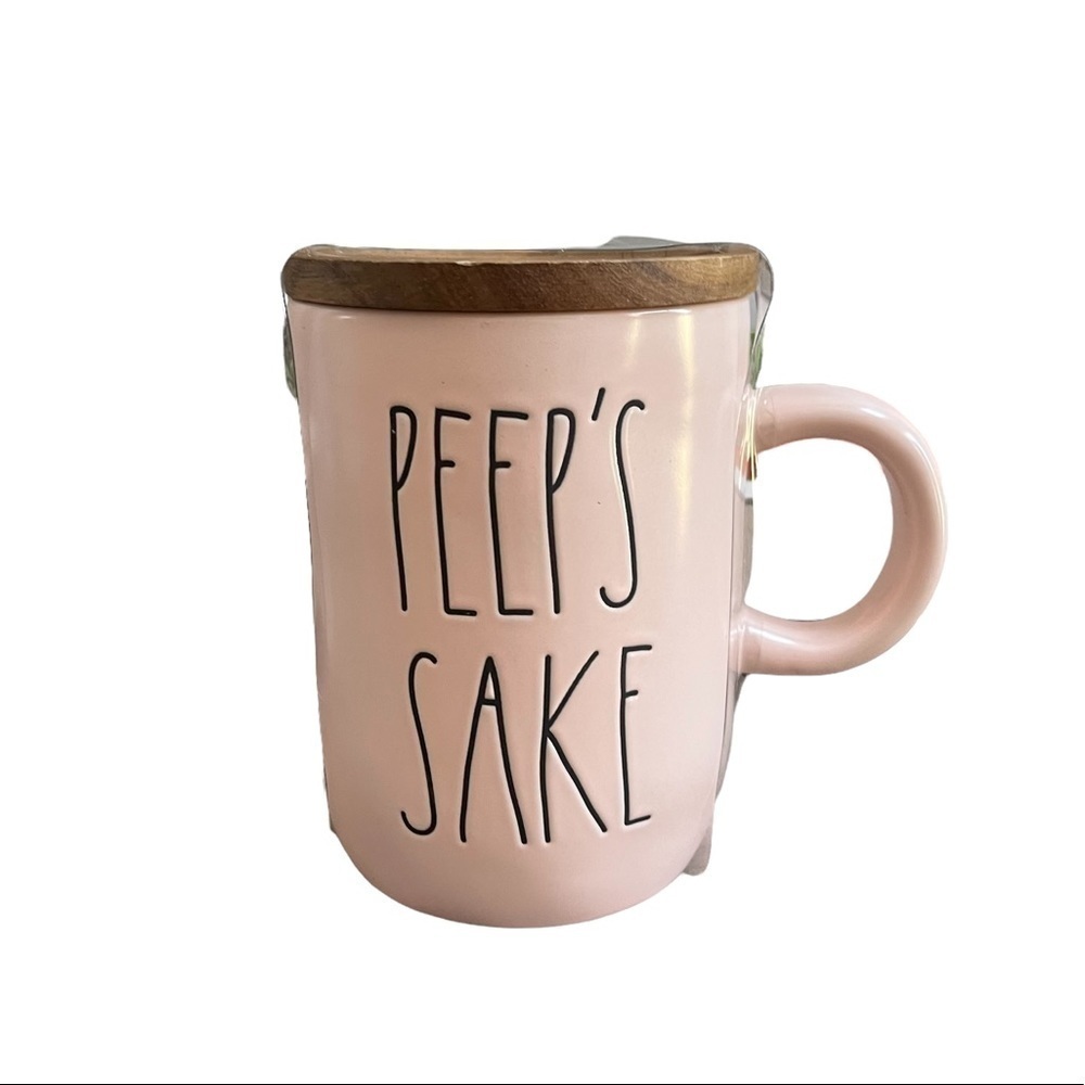 Rae Dunn Artisan Collection by Magenta PEEP'S SAKE Mug Wooden Top NWT